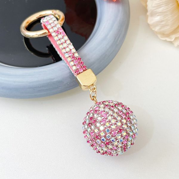 Kristall nyckelring nyckelring ROSA VIT pink white