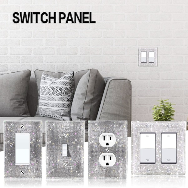 US Standard Switch Panel Sticker Rhinestones Socket Frame 04 04 04
