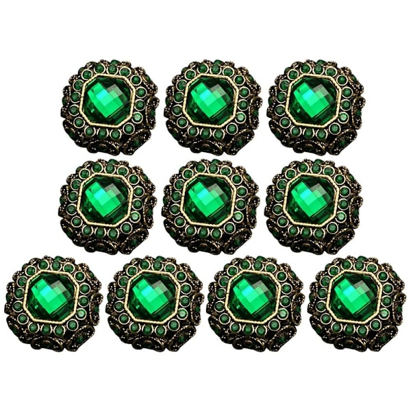 10st Rhinestone Knappar Pearl Hårnålar GRÖN Green