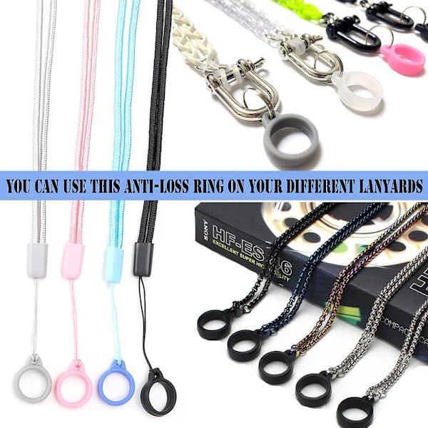 18 STK Silikon ringnøkler Telefoner Strap Anheng Ring Strap