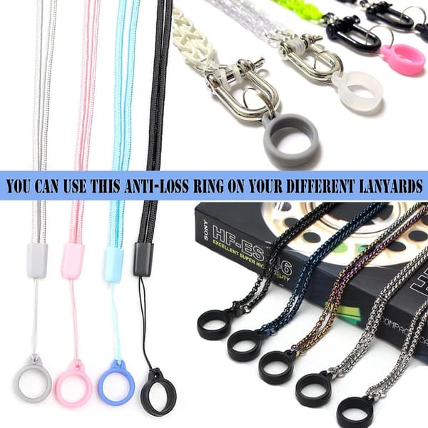 18 STK Silikone Ring Nøgler Telefoner Strap Pendant Ring Strap
