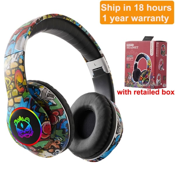 Trådløst headset øre hovedtelefoner SORT black