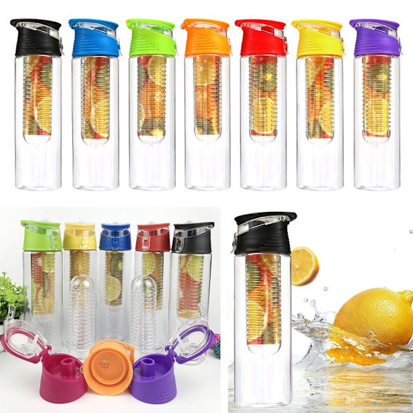 Vandflaske Frugt Infuser Flasker SORT black