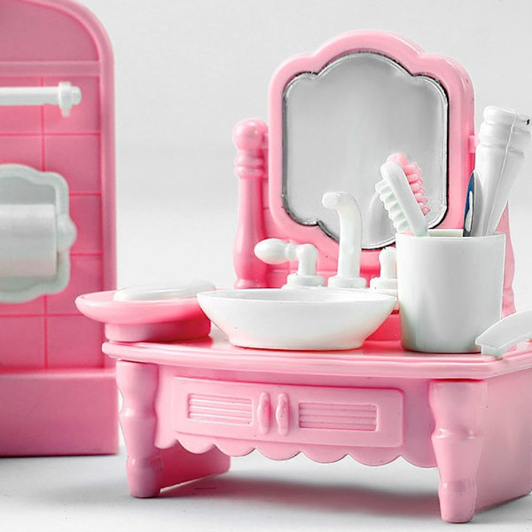 Nukkekodin kalusteet Kylpyhuone Olohuone Makuuhuone KYLPYHUONE bathroom