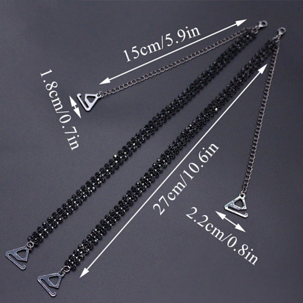 1 Par BH Strap BH Skulderstropper SORT 1,8CM Black 1.8cm