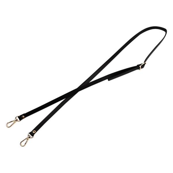 120 cm læderrem håndtaske bælter SORT black