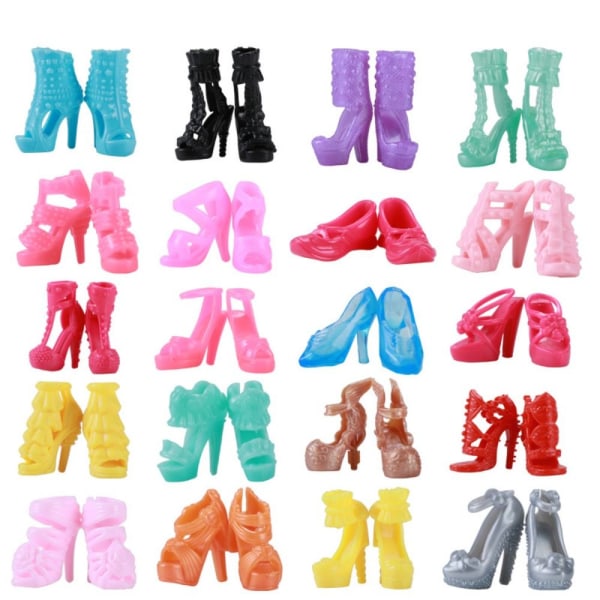 1 set Random Doll Vaatteet Asusteet Mekkokengät 32PCS-B 32PCS-B