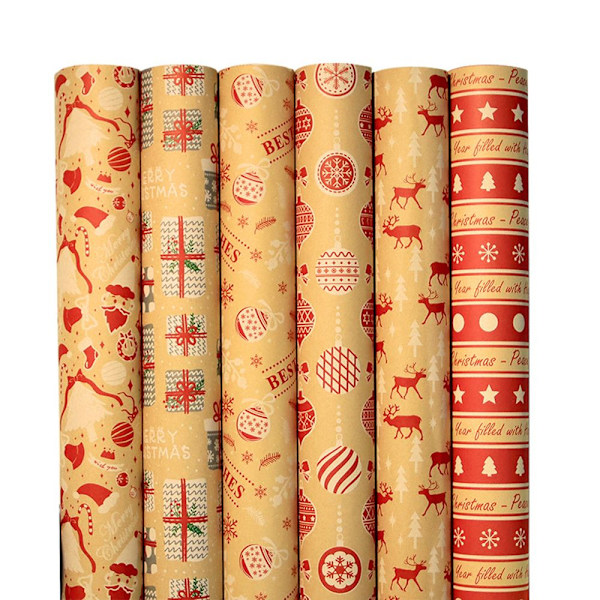 2 ark 50*70 cm julklappspapper DIY-påse 4 4
