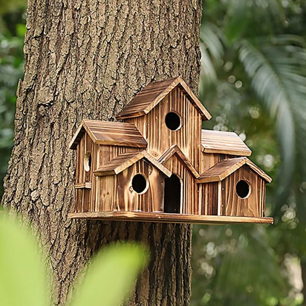 Træ Fuglehus Hummingbird Rede Håndlavet wooden