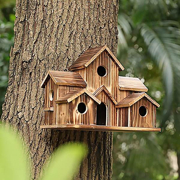 Træ Fuglehus Hummingbird Rede Håndlavet wooden