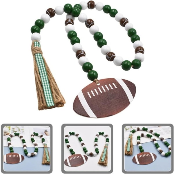 1/2kpl Creative Football Wooden Beads Käsinkudotut puuhelmet 2pcs