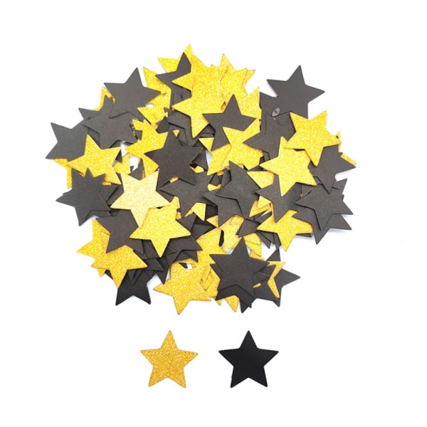 200st Papperskonfetti Pappersrester SVART FEMPUCKAD STJÄRNA Black Five-pointed Star-Five-pointed Star