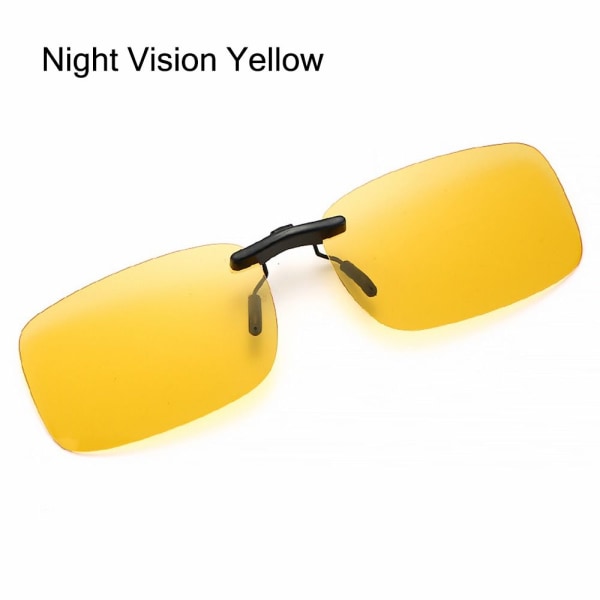 Magnetiske clip-on polariserte solbriller Flip Up solbriller NATT Night Vision Yellow
