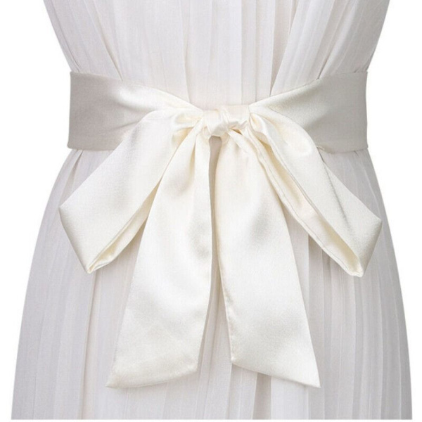 Kvinder bælter Satin Sash SORT Black