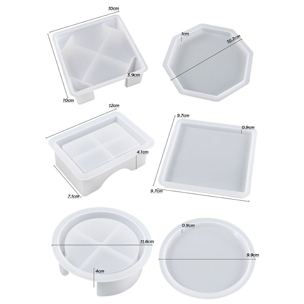 5 Stk/sett Resin Form Sett Coaster Form RUND SETT RUND SETT Round Set