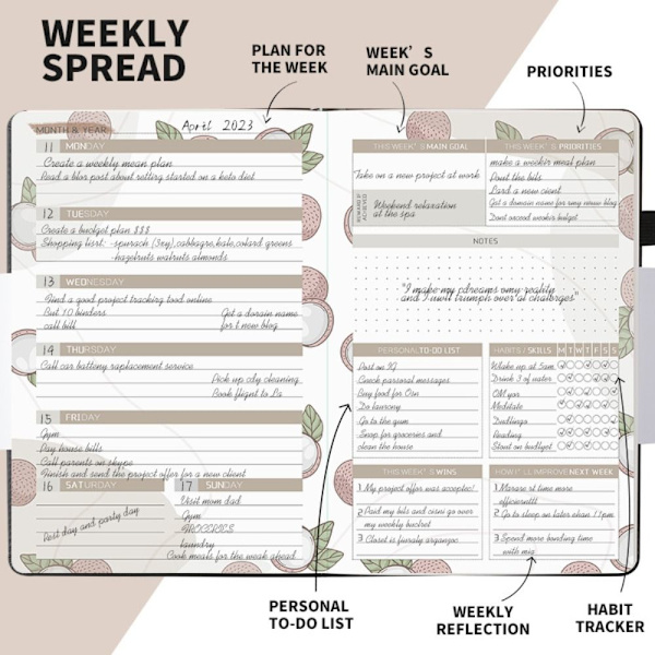 Agenda Planner Notebook GRÅ Grey