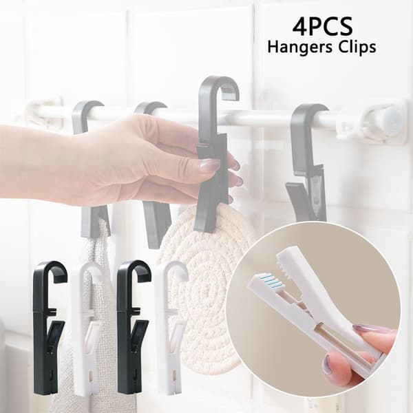 4 STK Multifunktionel Clip Multi-Purpose kroge SORT black