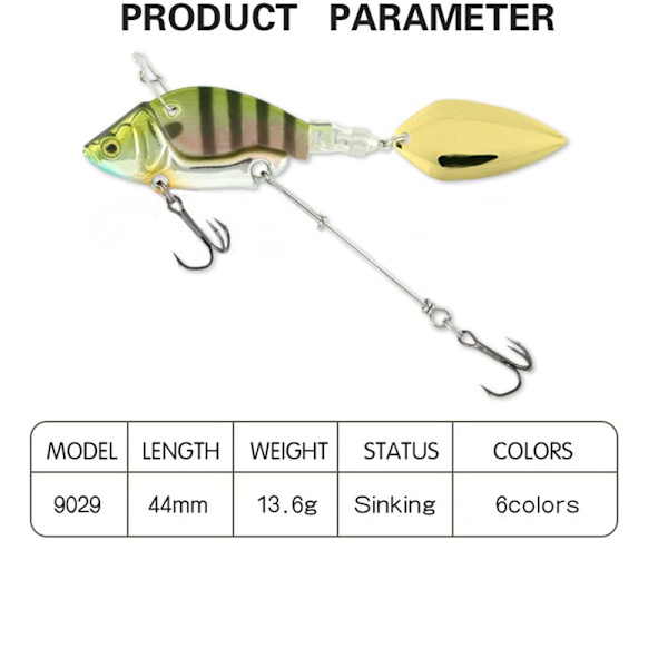 Metall fiskebete VIB Lure FÄRG F FÄRG F Color F