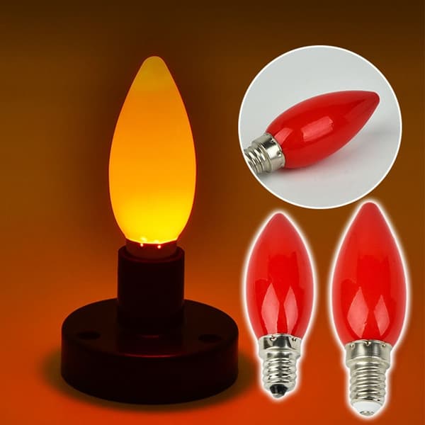 rødt stearinlys Lys guddom bordlampe pære E14 E14 E14