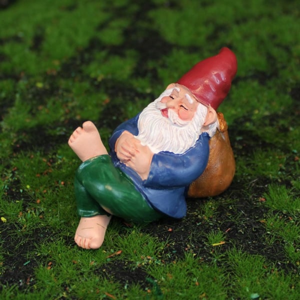 1 sett Miniatyr Gnome Figurer Resin Dwarf Statue 1 1 1