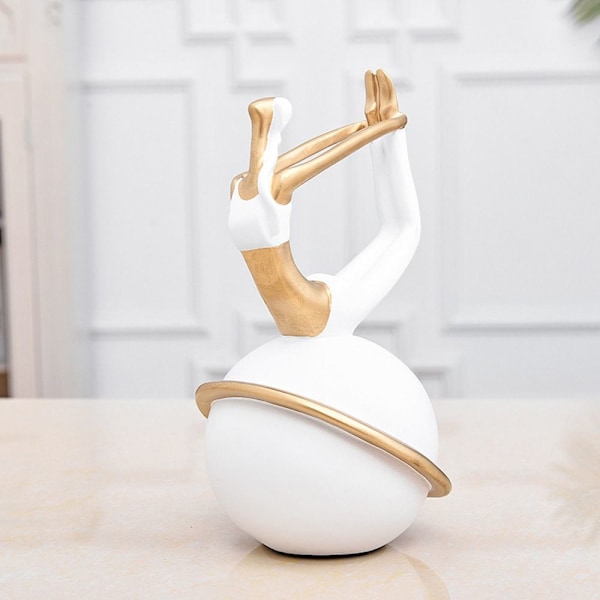 Yogafigurer Yogaställningsskulpturer VIT C C White C-C