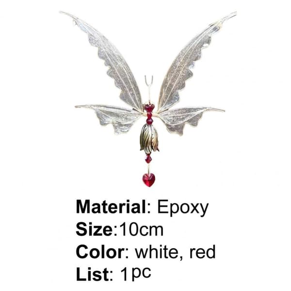 Wind Chime Angel Butterfly RÖD red
