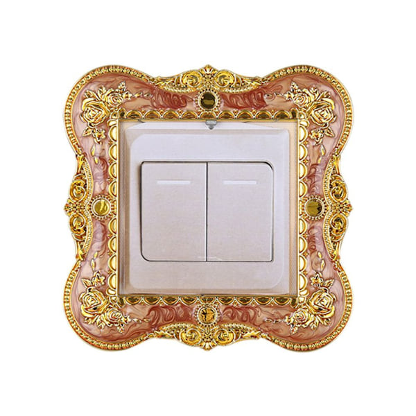 Enkelt lysbryter deksel Sokkel Surround Frame BRUN&GULL brown&gold