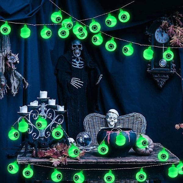 Eyeball String Lights Halloween Lights PUNAINEN Red