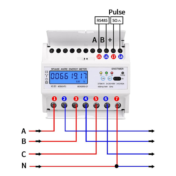 Energimätare Elektrisk mätare MULTIFUNKTIONER MULTIFUNKTION Multifunction