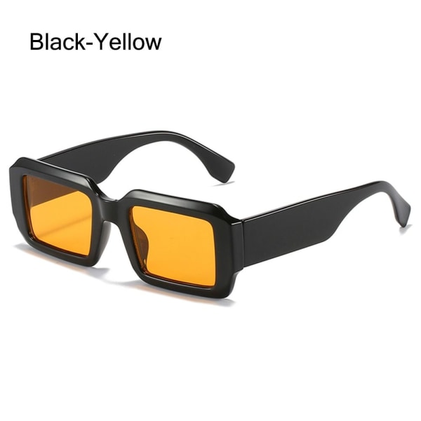 Rektangel solbriller til kvinder Solbriller SORT-GUL Black-Yellow