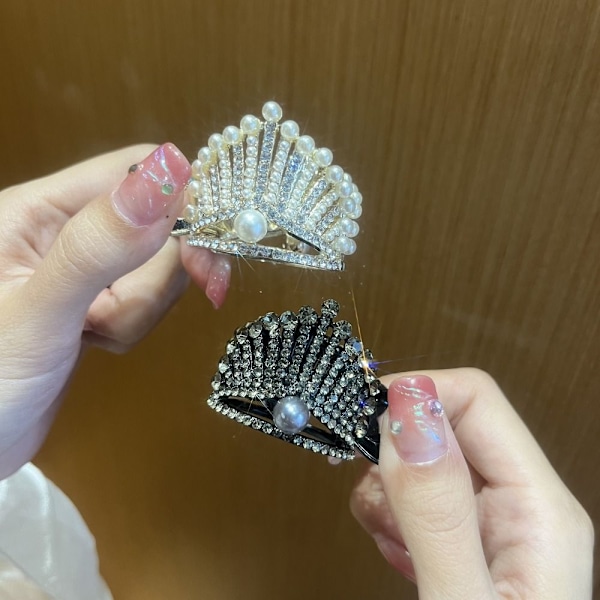 2 kpl Pearl Hair Clip High Ponytail Claw Clip B B B