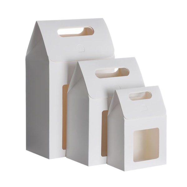 6st Papperspresentpaket Godisförpackningspåse Klart PVC-fönster black 26.5x16x8.8cm