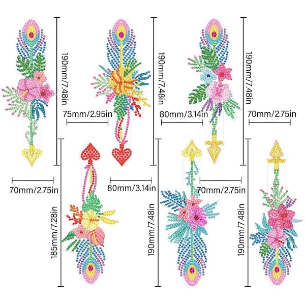6 kpl / set Feather Bookmark Diamond painting Kirjanmerkki 04 04 04