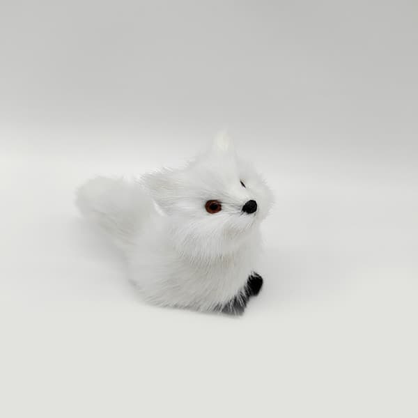 Simulering Furry Fox Model Fox Figuriner VIT B B White B-B