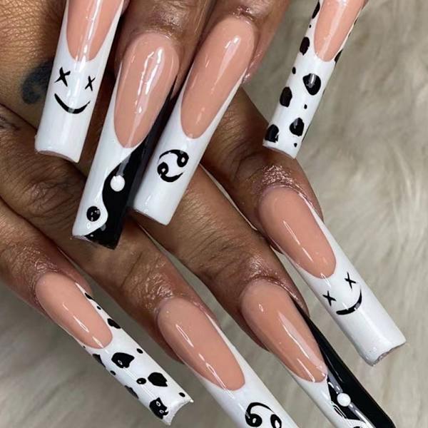 24st/kartong Rhinestone kista False Nails Wearable 03
