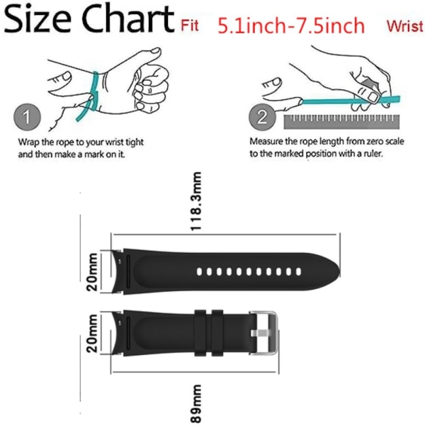 Silikonrem Smart Watch Arm SVART Black