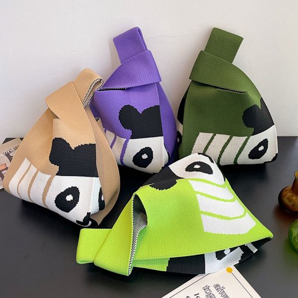 Strikk håndveske Tote Bag GRØNN green