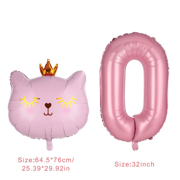 2st/ set Big Cat Head Balloon Folieballonger NUMMER 1 Number 1