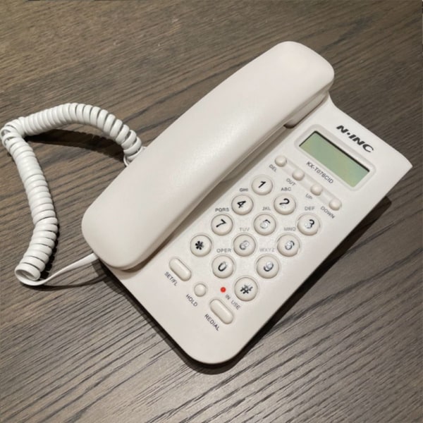 Telefon med sladd Skrivbord Fast telefon VIT White