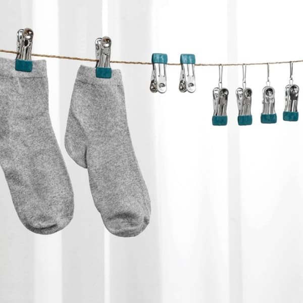 10 stk. Tørkeklyper Kleshenger GRÅ grey