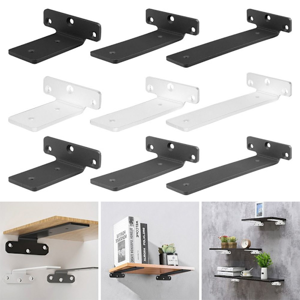 Høyre vinkelbrakett Skrivebordshylle SVART 4TOM black 4inch