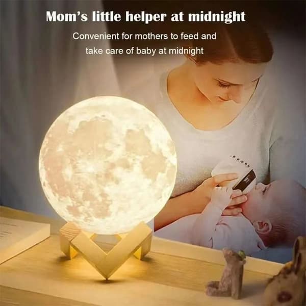 3D Månelampe LED Nattlys 8CM 8CM 8cm
