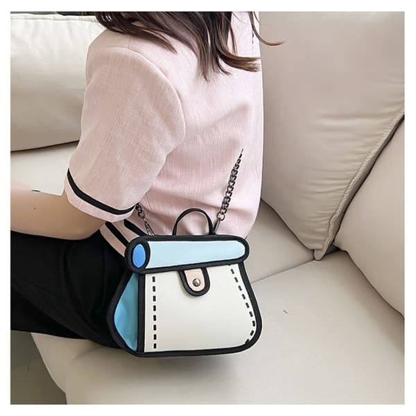 Kawaii Comic Handväskor Flickor Sommar Japanskt mode 2D Crossbody-väskor Pink