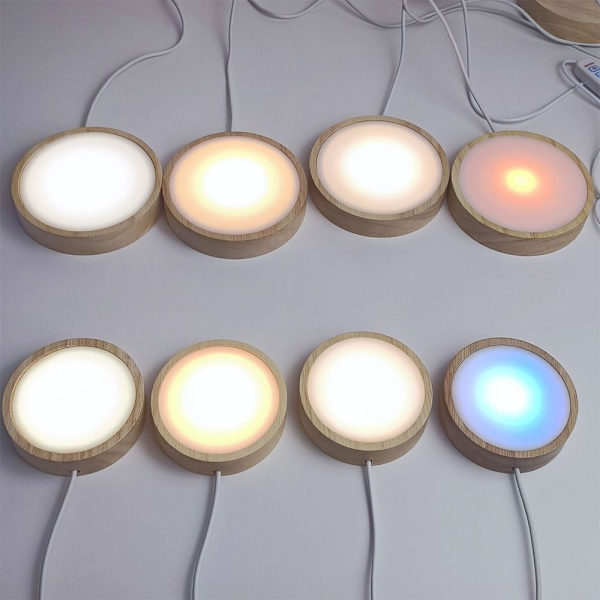 LED-lys Dispaly Base Krystallkuleholder 8CMTHREE FARGER 8cmThree Colors