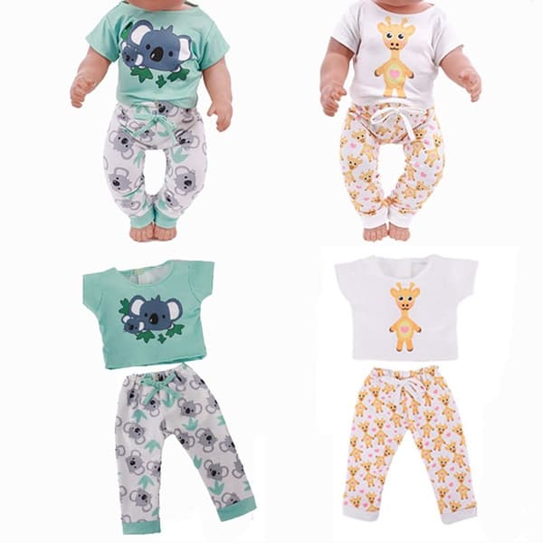 2 st/set Dockpyjamas Skjorta Byxor 1 1 1