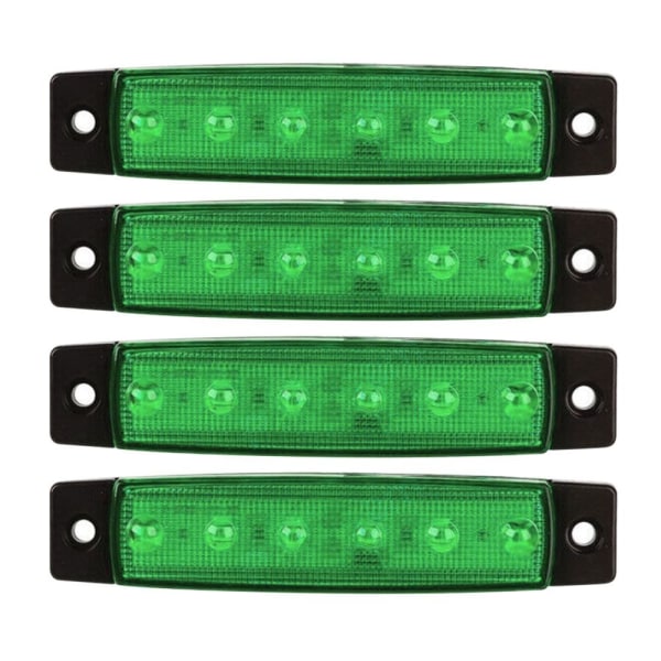 4 STK LED-sidemarkeringsindikatorlys Advarselsbaglygte GRØN Green 12V-12V