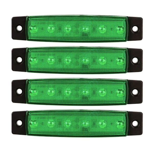 4 STK LED-sidemarkeringsindikatorlys Varslingsbaklys GRØNN Green 12V-12V