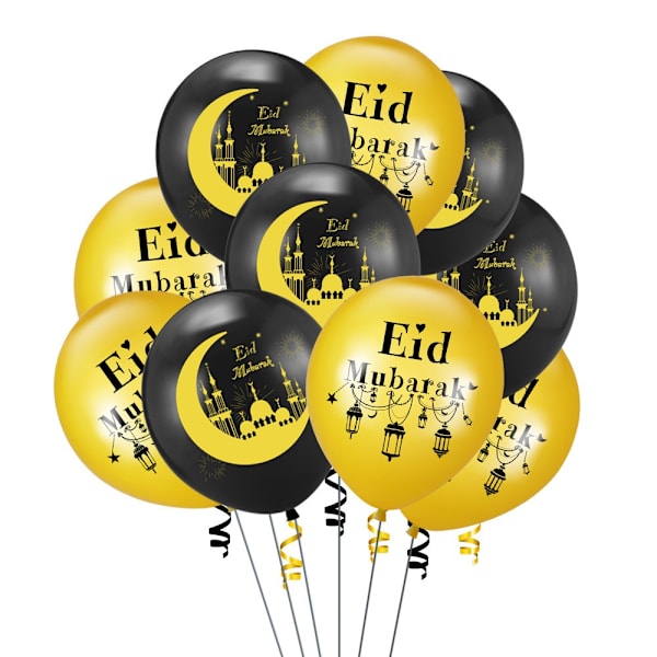 12 tum EID MUBARAK Ballonger Latex Ballong LILA