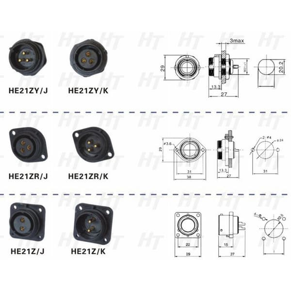 Aviation Plug Socket TS21 Suora vaippapistoke TS21 pyöreä
