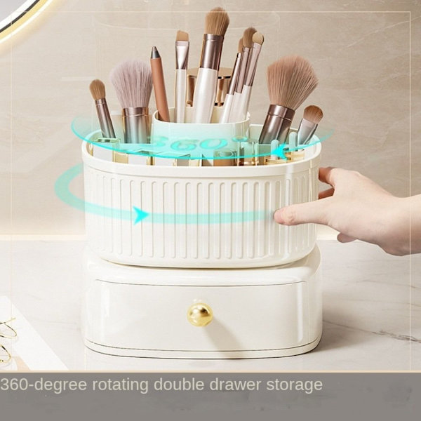 Makeup børsteholder Kosmetisk opbevaringsboks BEIGE Beige